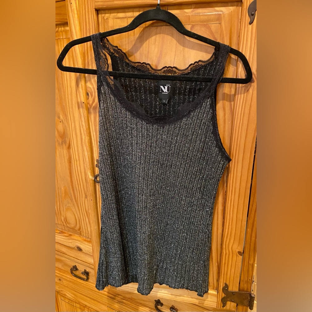 NU Denmark dressy tank top with silver threads, size L